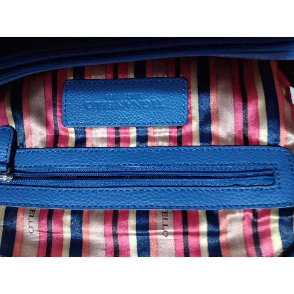 Tignanello Blue Leather Women's Hand Bag Purse 7